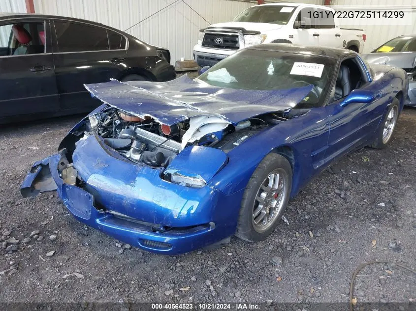 1G1YY22G725114299 2002 Chevrolet Corvette