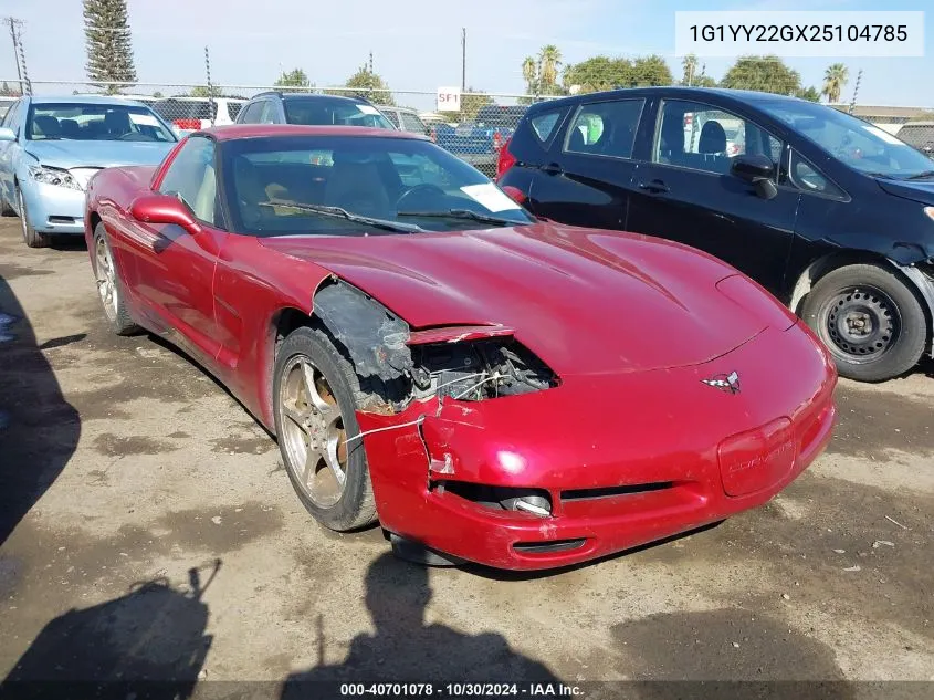 2002 Chevrolet Corvette VIN: 1G1YY22GX25104785 Lot: 40701078