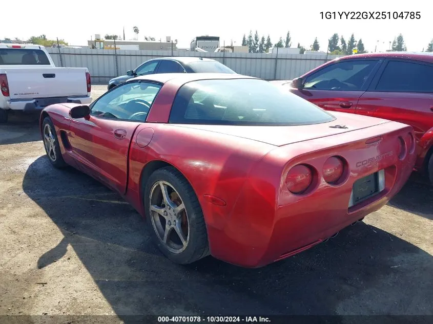 2002 Chevrolet Corvette VIN: 1G1YY22GX25104785 Lot: 40701078