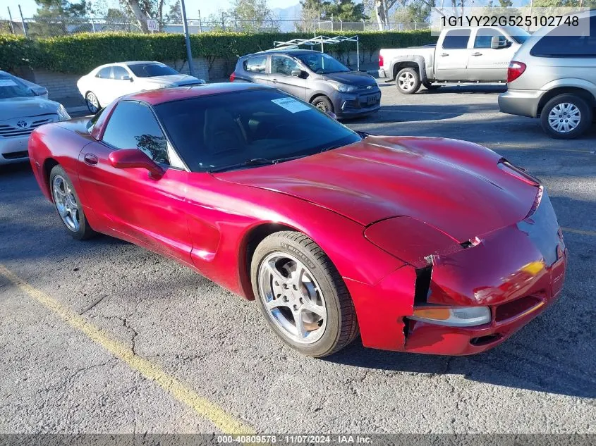 2002 Chevrolet Corvette VIN: 1G1YY22G525102748 Lot: 40809578