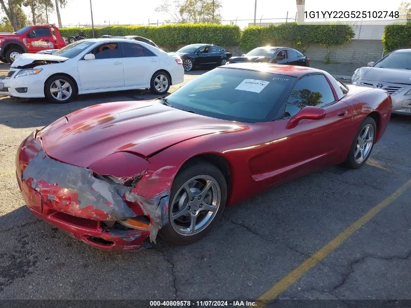 2002 Chevrolet Corvette VIN: 1G1YY22G525102748 Lot: 40809578