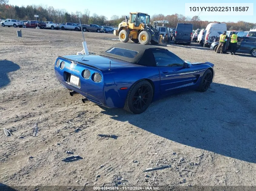 1G1YY32G225118587 2002 Chevrolet Corvette