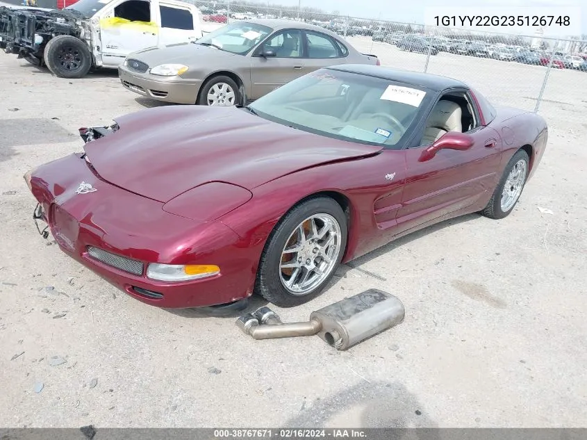 2003 Chevrolet Corvette VIN: 1G1YY22G235126748 Lot: 38767671