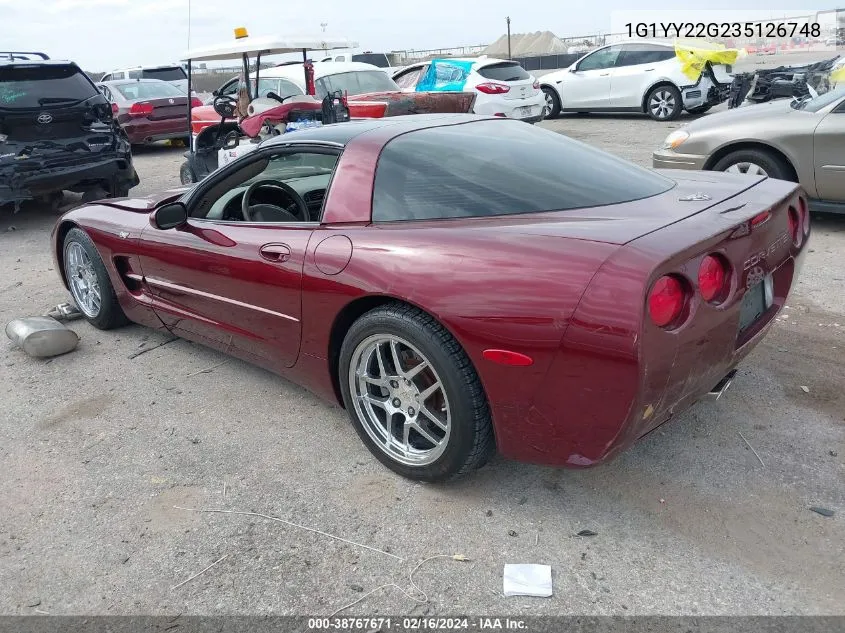 2003 Chevrolet Corvette VIN: 1G1YY22G235126748 Lot: 38767671