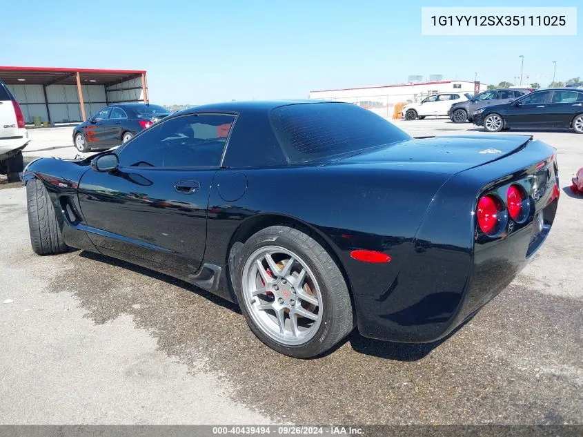 2003 Chevrolet Corvette Z06 Hardtop VIN: 1G1YY12SX35111025 Lot: 40439494