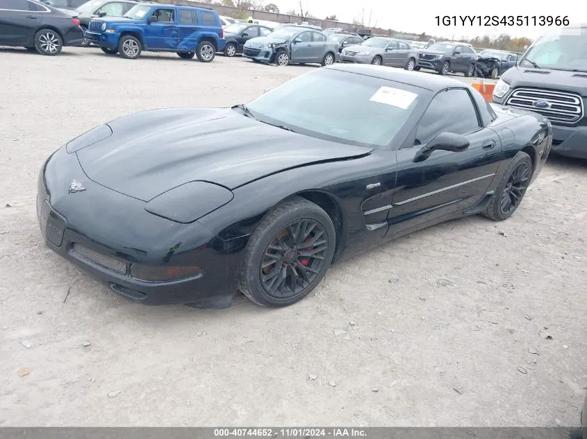 2003 Chevrolet Corvette Z06 Hardtop VIN: 1G1YY12S435113966 Lot: 40744652