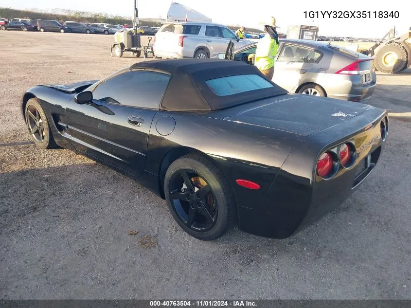 2003 Chevrolet Corvette VIN: 1G1YY32GX35118340 Lot: 40763504