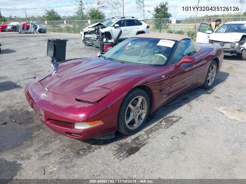 2003 Chevrolet Corvette VIN: 1G1YY32G435126126 Lot: 40891792