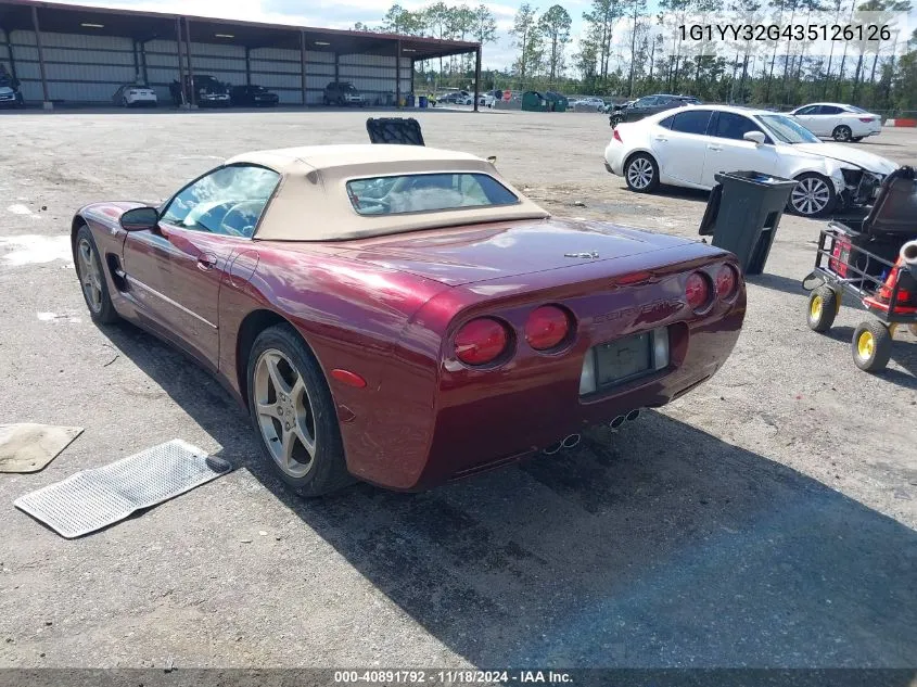 2003 Chevrolet Corvette VIN: 1G1YY32G435126126 Lot: 40891792