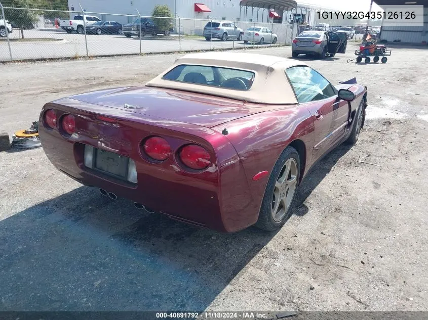 2003 Chevrolet Corvette VIN: 1G1YY32G435126126 Lot: 40891792