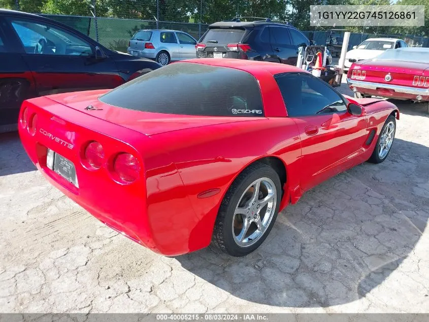 2004 Chevrolet Corvette VIN: 1G1YY22G745126861 Lot: 40005215