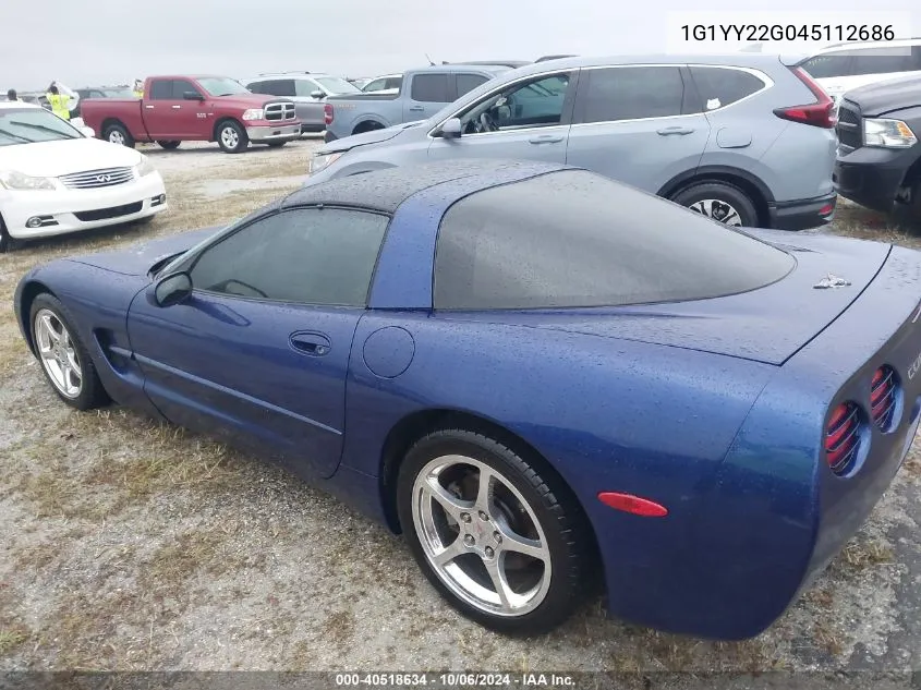 2004 Chevrolet Corvette VIN: 1G1YY22G045112686 Lot: 40518634