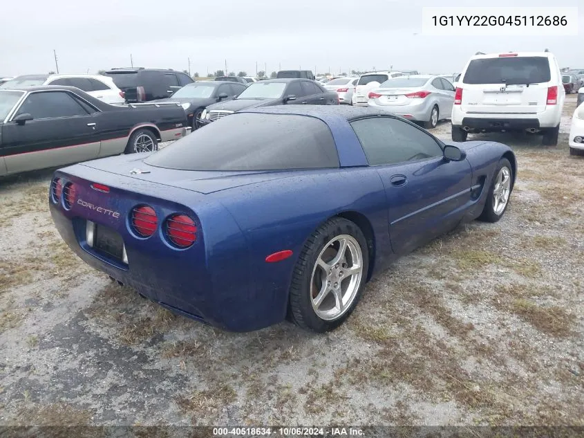 2004 Chevrolet Corvette VIN: 1G1YY22G045112686 Lot: 40518634