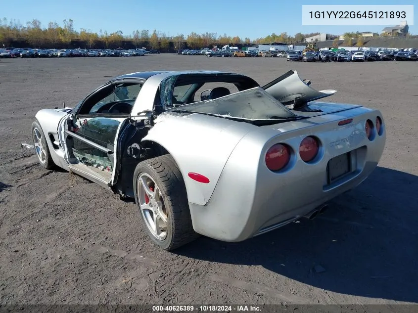 2004 Chevrolet Corvette VIN: 1G1YY22G645121893 Lot: 40626389