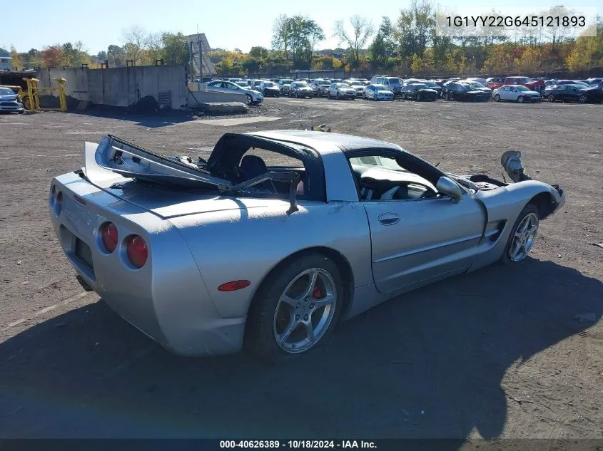 2004 Chevrolet Corvette VIN: 1G1YY22G645121893 Lot: 40626389