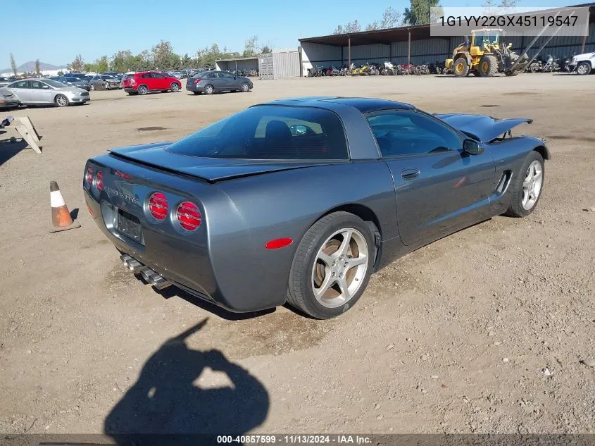 2004 Chevrolet Corvette VIN: 1G1YY22GX45119547 Lot: 40857599