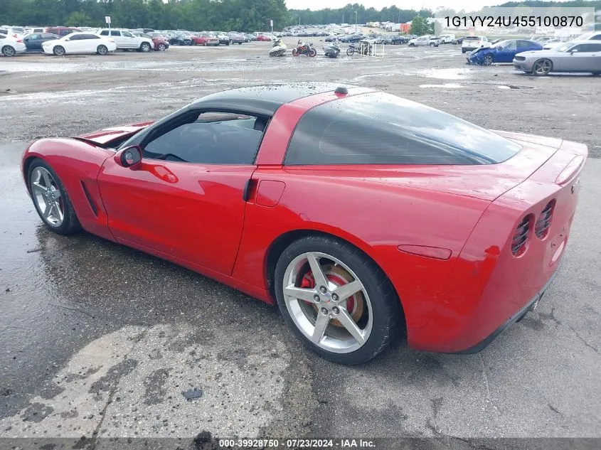 2005 Chevrolet Corvette VIN: 1G1YY24U455100870 Lot: 39928750