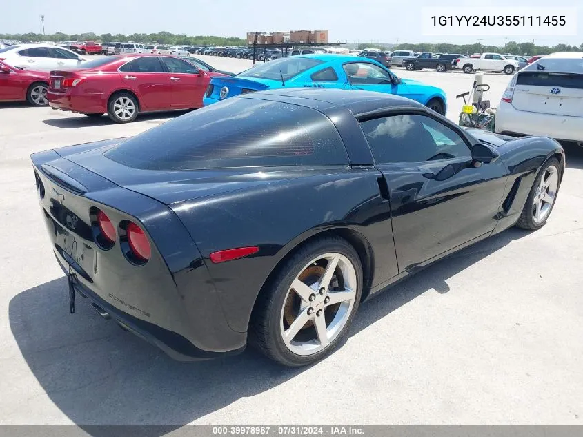 2005 Chevrolet Corvette VIN: 1G1YY24U355111455 Lot: 39978987