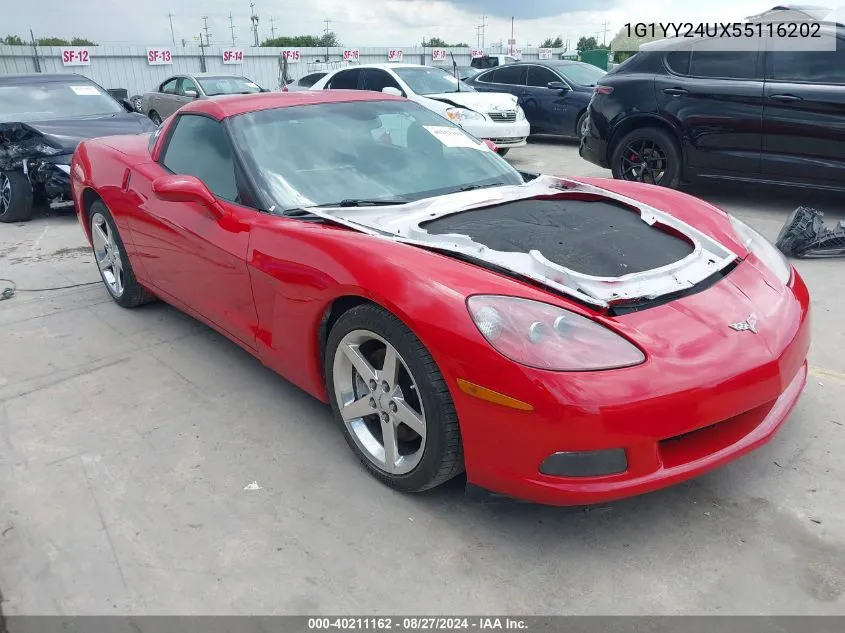 2005 Chevrolet Corvette VIN: 1G1YY24UX55116202 Lot: 40211162