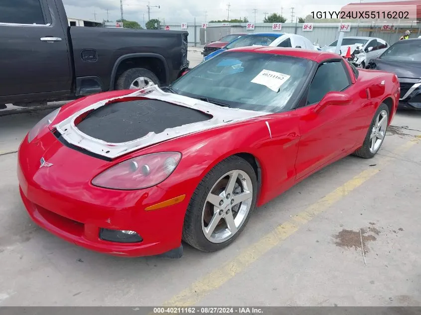 2005 Chevrolet Corvette VIN: 1G1YY24UX55116202 Lot: 40211162