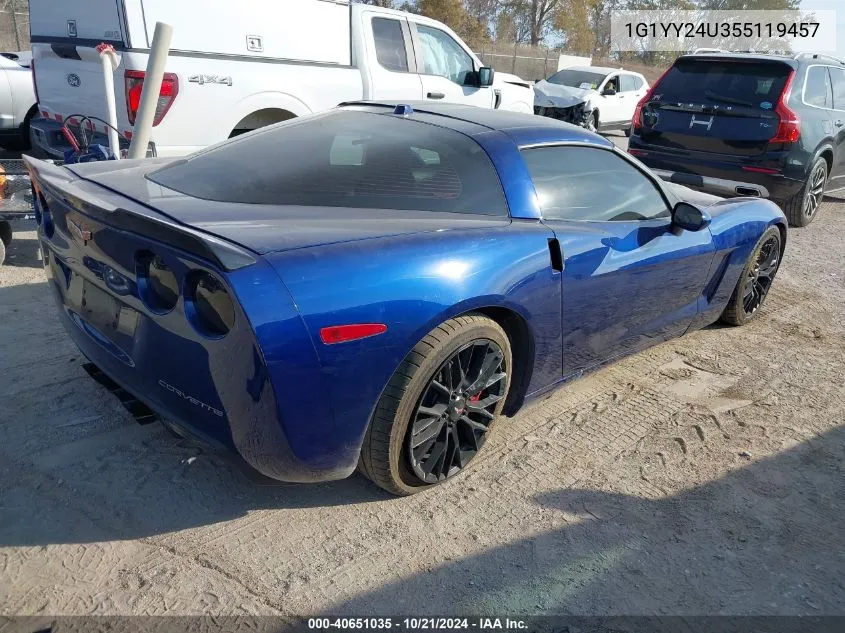 2005 Chevrolet Corvette VIN: 1G1YY24U355119457 Lot: 40651035