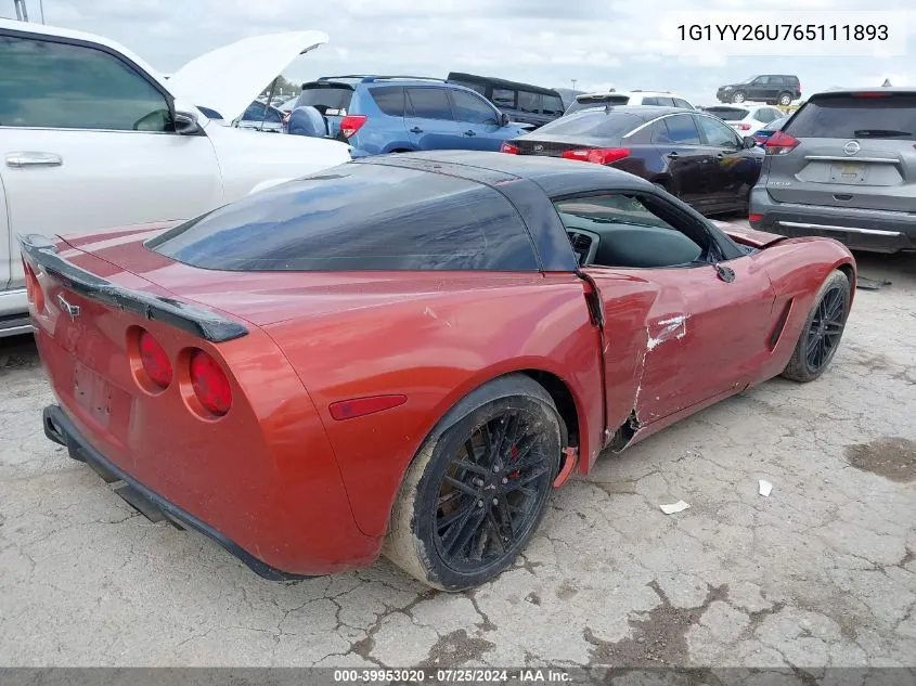 1G1YY26U765111893 2006 Chevrolet Corvette