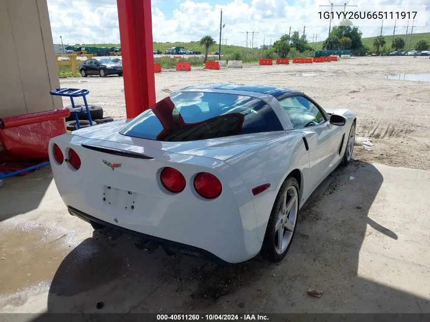 2006 Chevrolet Corvette VIN: 1G1YY26U665111917 Lot: 40511260