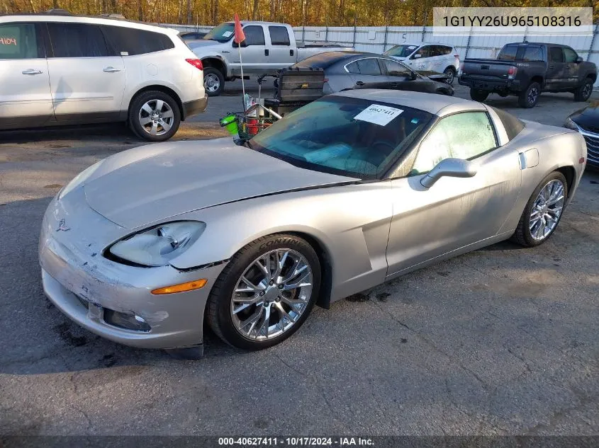 2006 Chevrolet Corvette VIN: 1G1YY26U965108316 Lot: 40627411