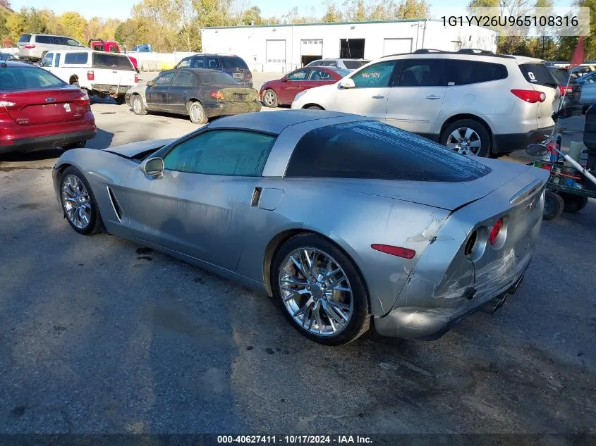 2006 Chevrolet Corvette VIN: 1G1YY26U965108316 Lot: 40627411