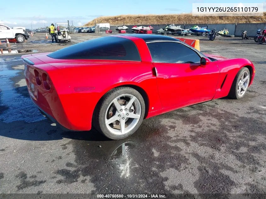 2006 Chevrolet Corvette VIN: 1G1YY26U265110179 Lot: 40750580