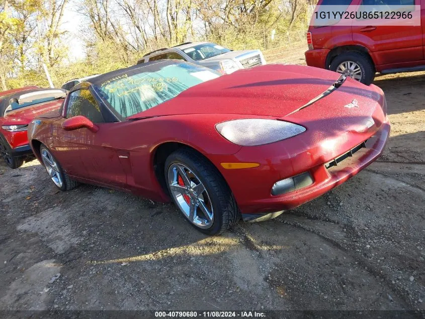 2006 Chevrolet Corvette VIN: 1G1YY26U865122966 Lot: 40790680