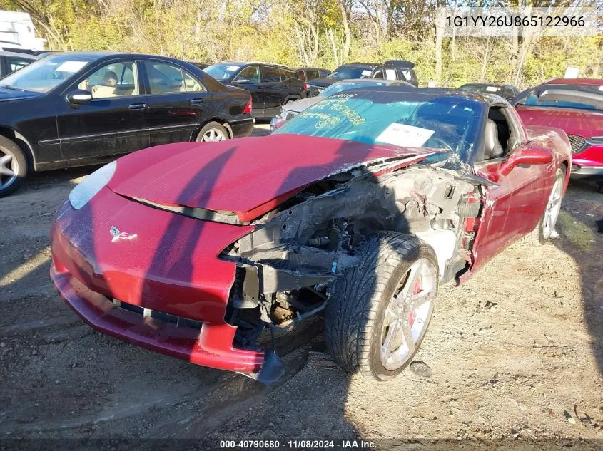 2006 Chevrolet Corvette VIN: 1G1YY26U865122966 Lot: 40790680