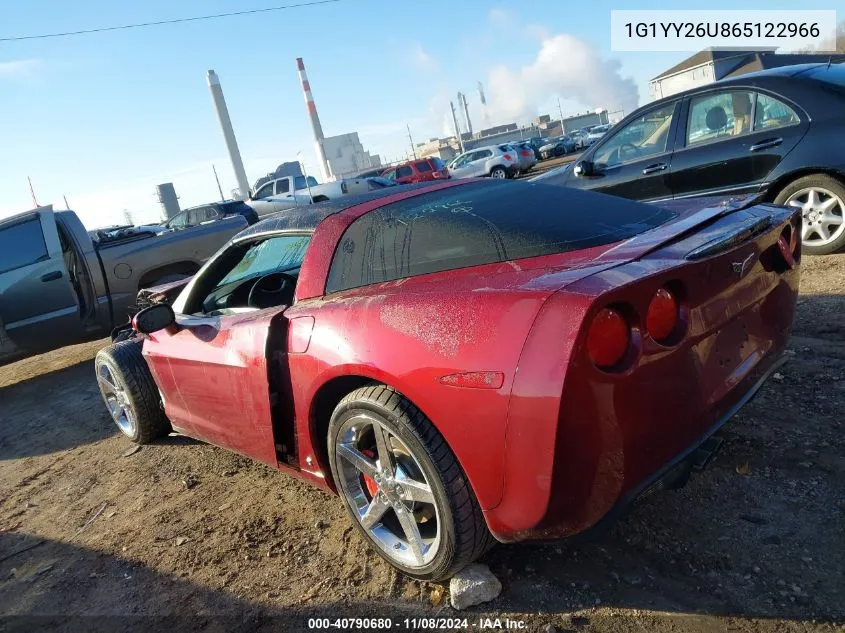 2006 Chevrolet Corvette VIN: 1G1YY26U865122966 Lot: 40790680