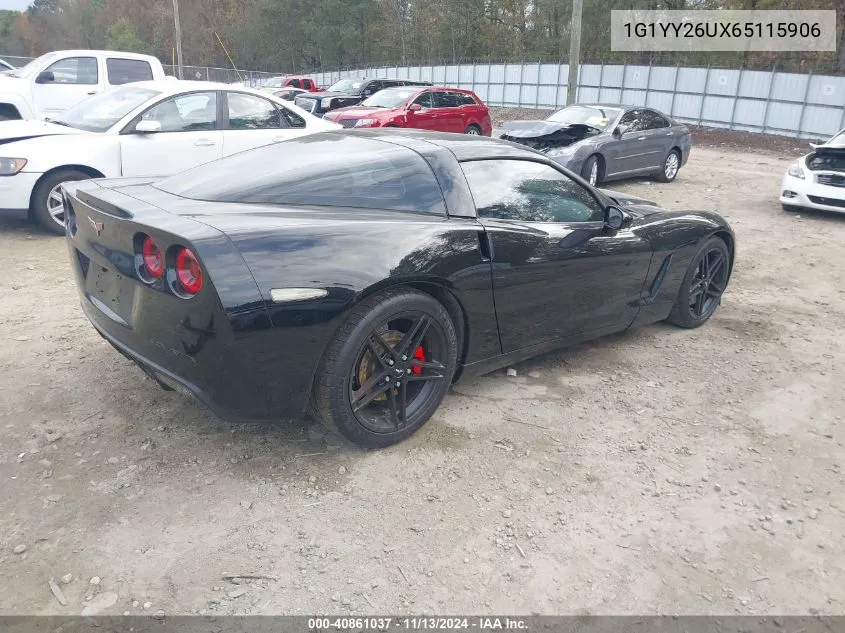 2006 Chevrolet Corvette VIN: 1G1YY26UX65115906 Lot: 40861037