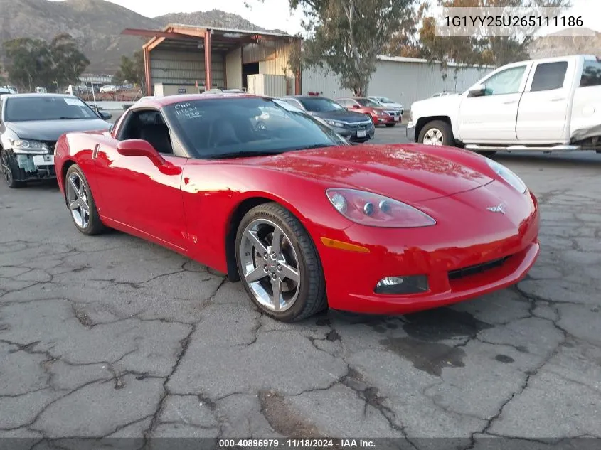 2006 Chevrolet Corvette VIN: 1G1YY25U265111186 Lot: 40895979