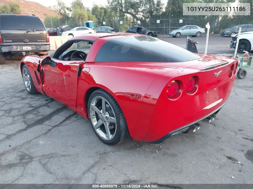 2006 Chevrolet Corvette VIN: 1G1YY25U265111186 Lot: 40895979