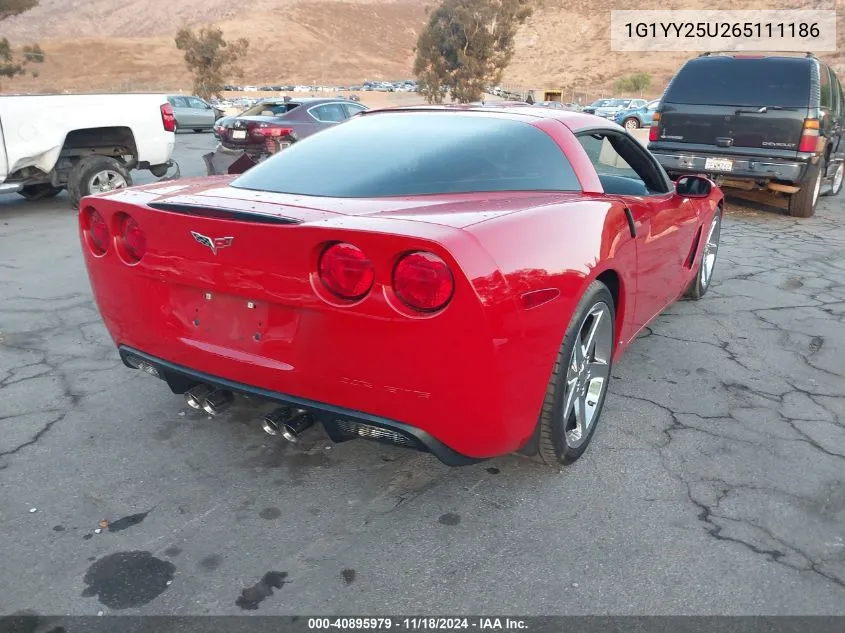 2006 Chevrolet Corvette VIN: 1G1YY25U265111186 Lot: 40895979