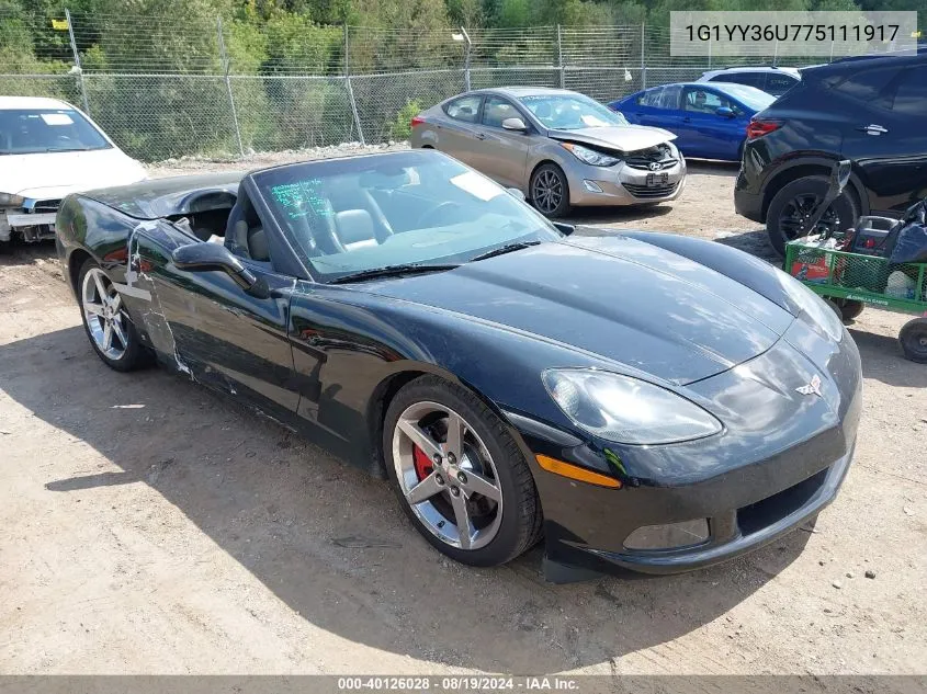 2007 Chevrolet Corvette VIN: 1G1YY36U775111917 Lot: 40126028