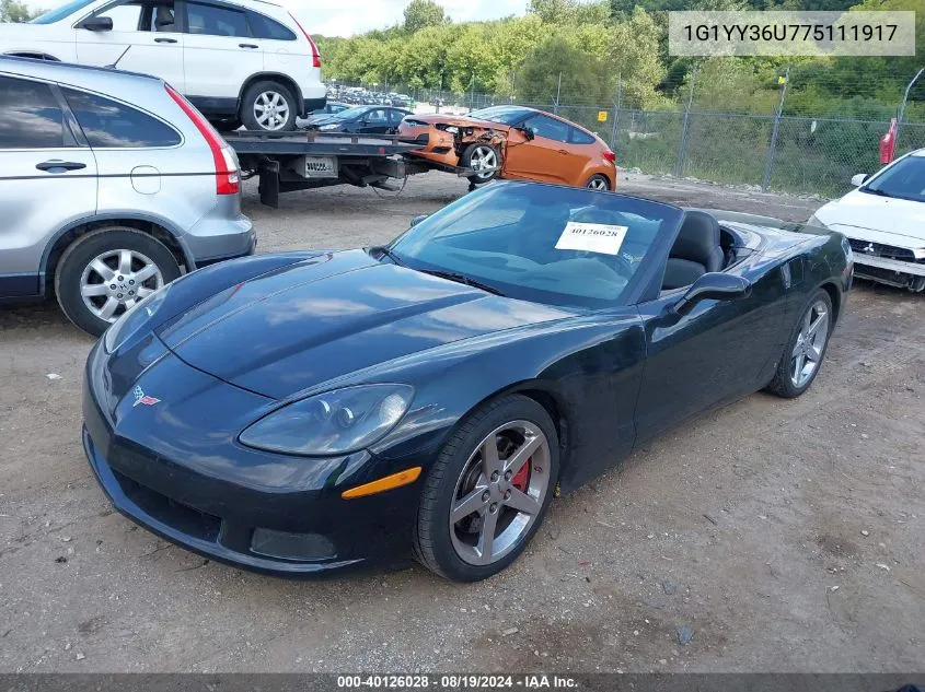 2007 Chevrolet Corvette VIN: 1G1YY36U775111917 Lot: 40126028