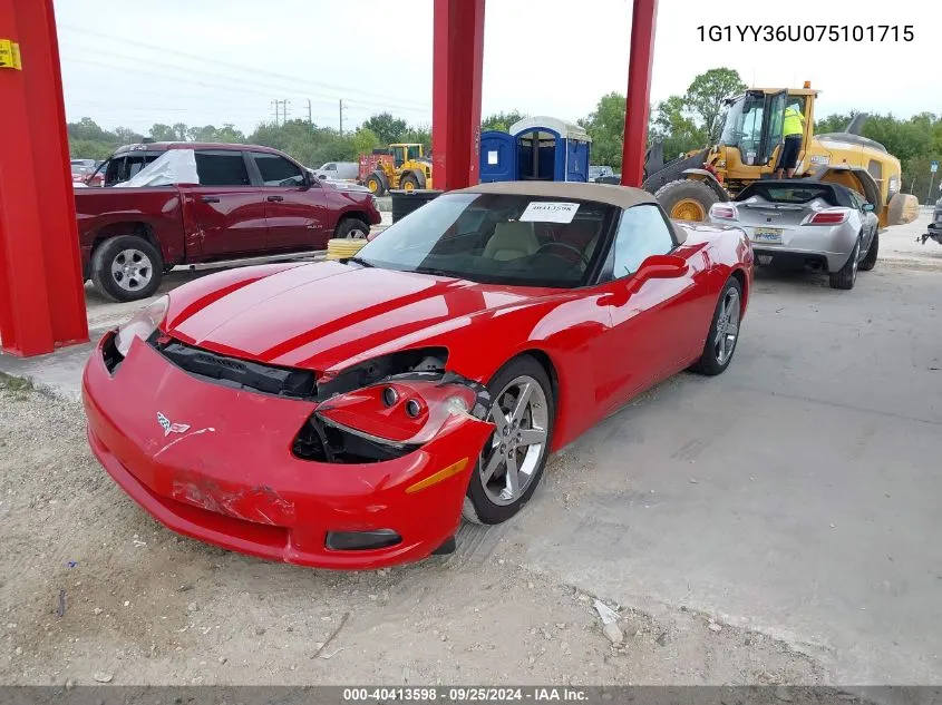 2007 Chevrolet Corvette VIN: 1G1YY36U075101715 Lot: 40413598