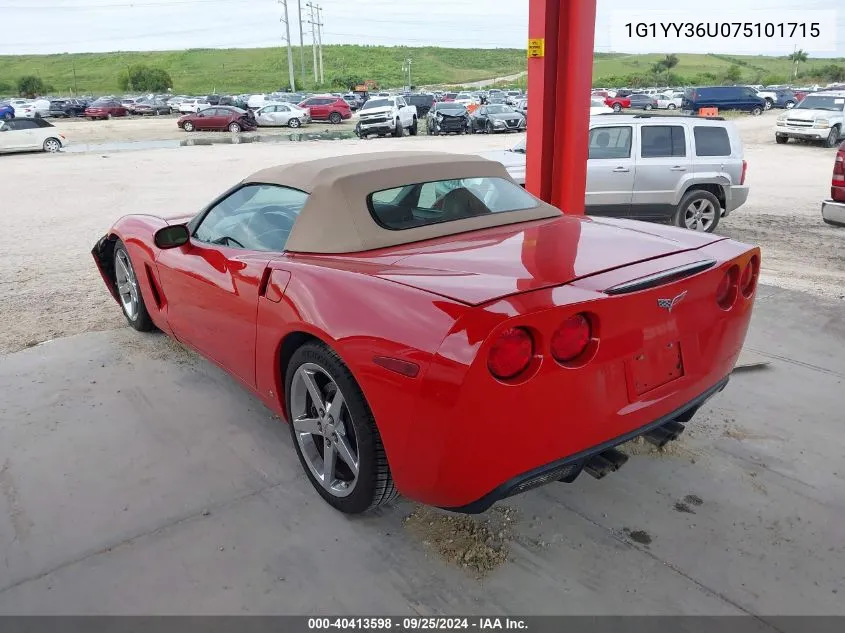 2007 Chevrolet Corvette VIN: 1G1YY36U075101715 Lot: 40413598