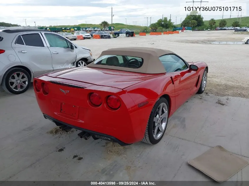 2007 Chevrolet Corvette VIN: 1G1YY36U075101715 Lot: 40413598