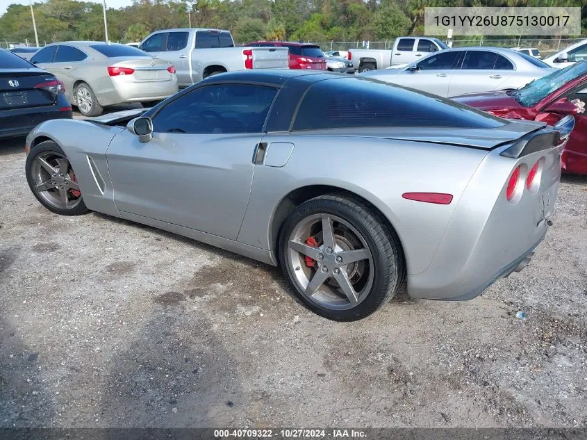 2007 Chevrolet Corvette VIN: 1G1YY26U875130017 Lot: 40709322