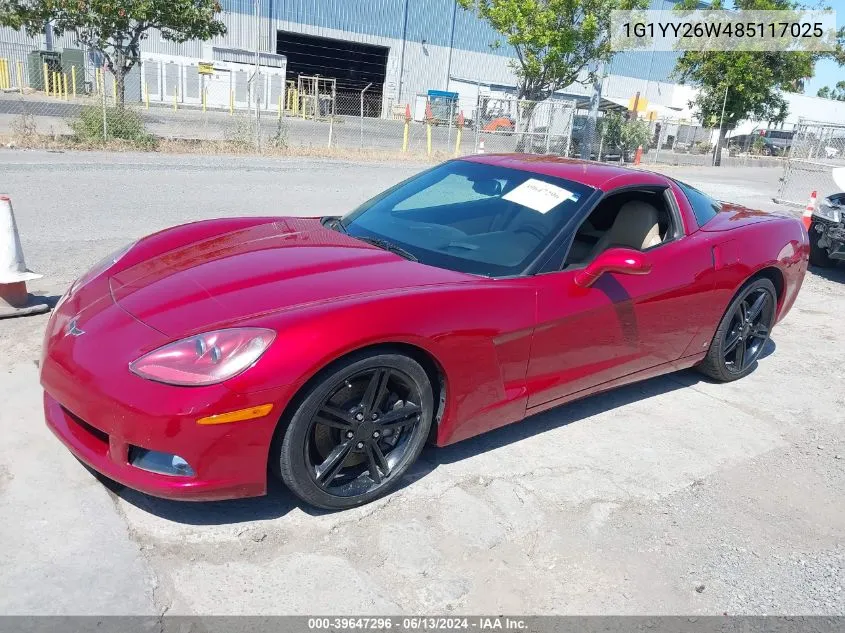 2008 Chevrolet Corvette VIN: 1G1YY26W485117025 Lot: 39647296