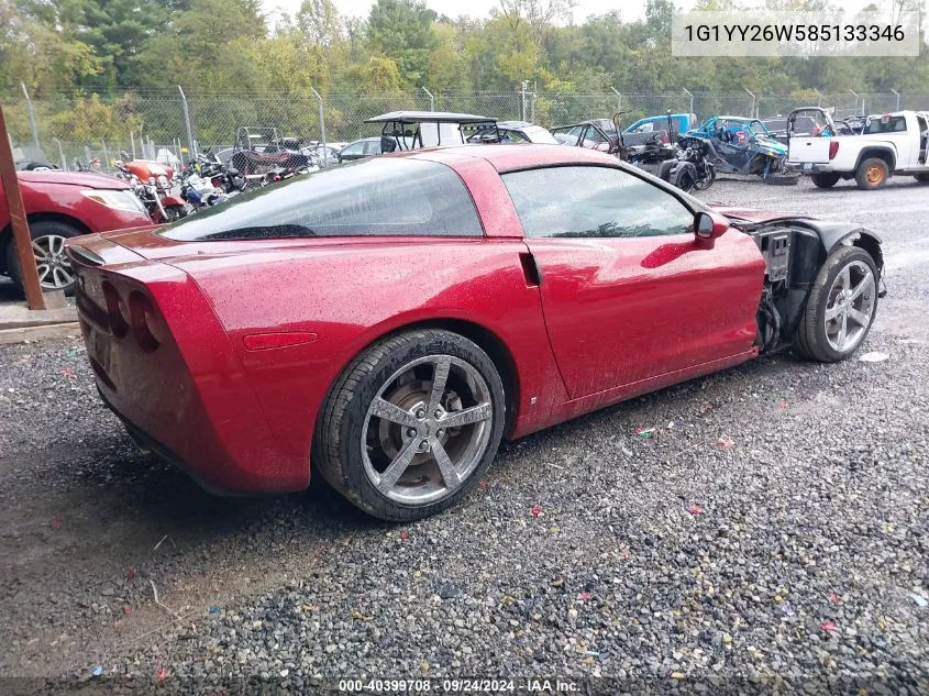 2008 Chevrolet Corvette VIN: 1G1YY26W585133346 Lot: 40399708