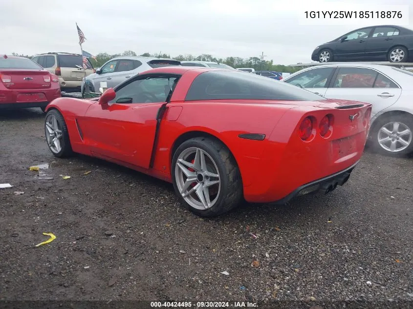 2008 Chevrolet Corvette VIN: 1G1YY25W185118876 Lot: 40424495