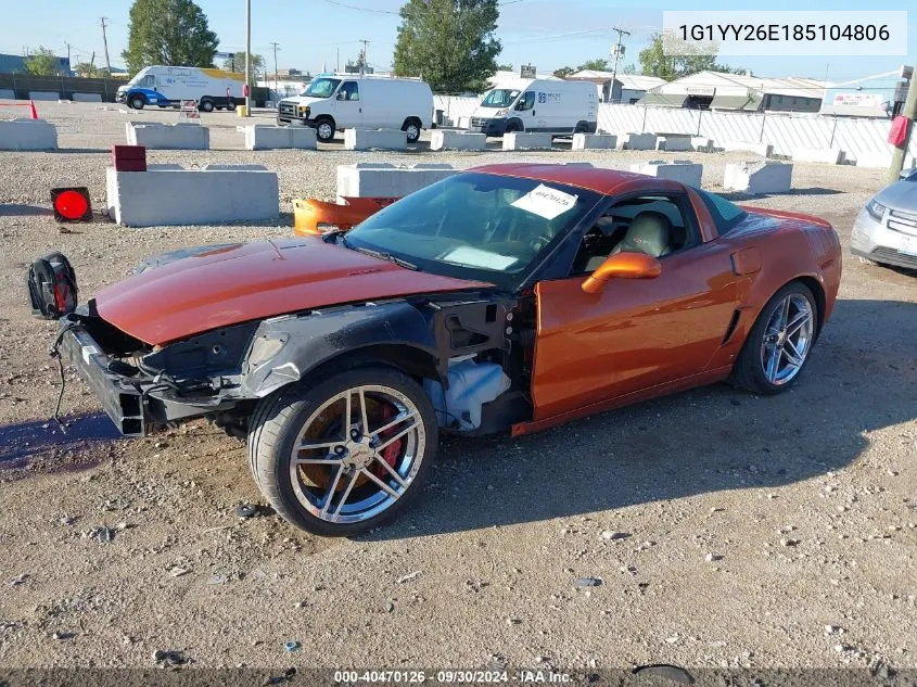 2008 Chevrolet Corvette Z06 VIN: 1G1YY26E185104806 Lot: 40470126