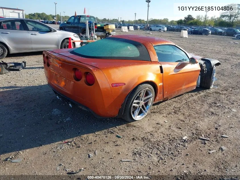 2008 Chevrolet Corvette Z06 VIN: 1G1YY26E185104806 Lot: 40470126