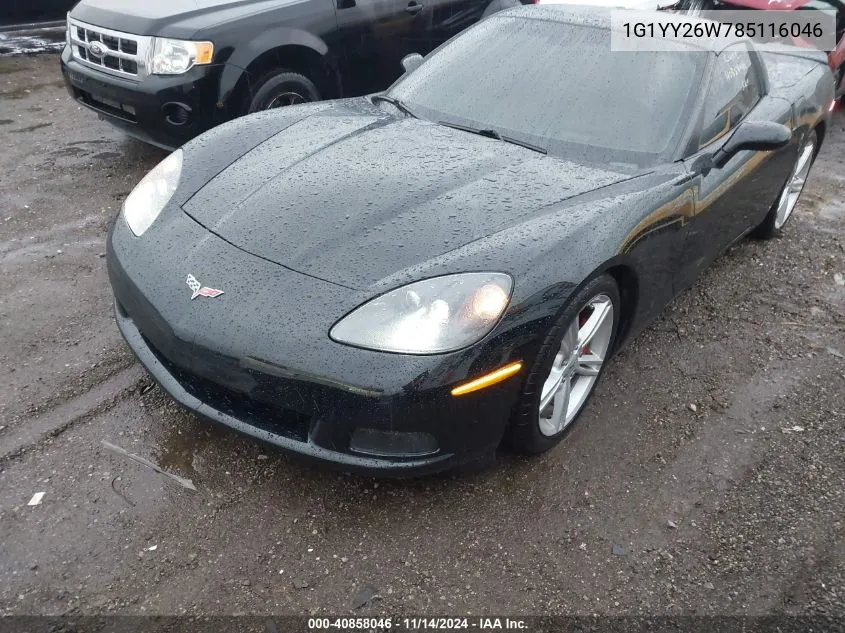 2008 Chevrolet Corvette VIN: 1G1YY26W785116046 Lot: 40858046