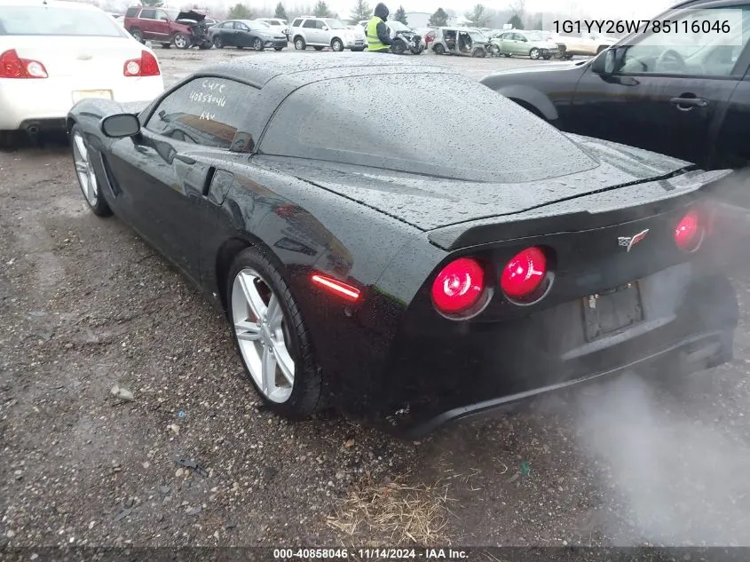 2008 Chevrolet Corvette VIN: 1G1YY26W785116046 Lot: 40858046